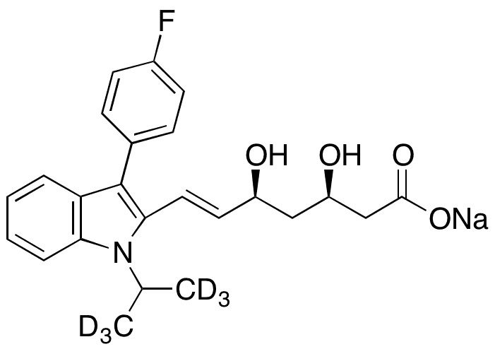 	Fluvastatin-d6 Sodium Salt - Chemical structure and product image