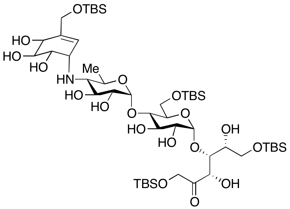 Acarbose D-Fructose 1,6,6’,6’’’-Tetra-tert-butyldimethylsilyloxymethyl Ether - Chemical structure and product image