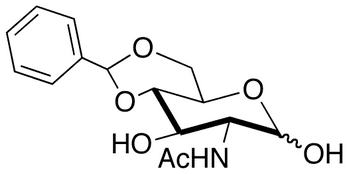  2-Acetamido-4,6-O-benzylidene-2-deoxy-D-glucopyranose - Chemical structure and product image
