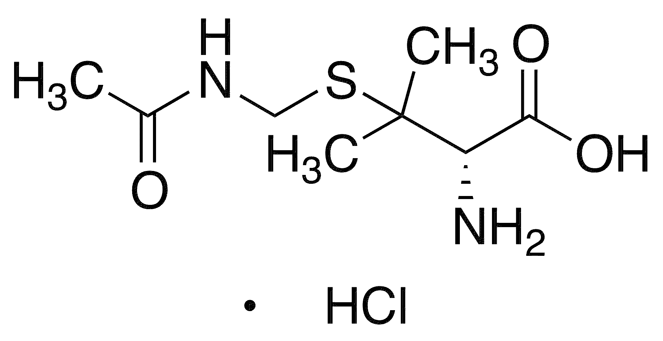 (S)-Acetamidomethyl-l-penicillamine, HCl - Chemical structure and product image