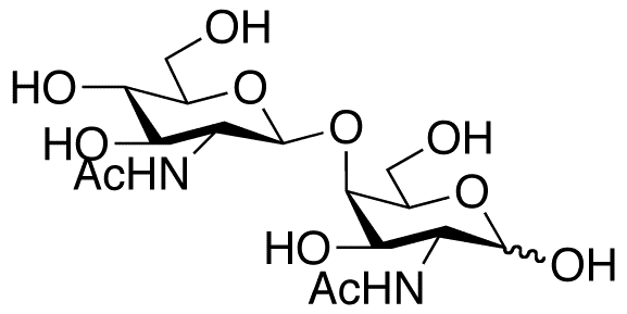 2-Acetamido-2-deoxy-4-O-(β-D-2-acetamido-2-deoxyglucopyranosyl)-α-D-galactopyranose - Chemical structure and product image