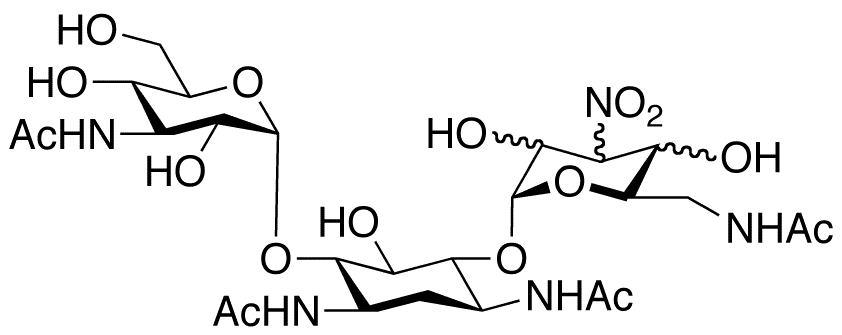  6-O-[3-Acetamido-3-deoxy-α-D-glucopyranosyl]-4-O-(6-acetamido-3,6-dideoxy-3-nitrohexopyranosyl)-N,N’-diacetyl-2-deoxy-D-streptamine - Chemical structure and product image