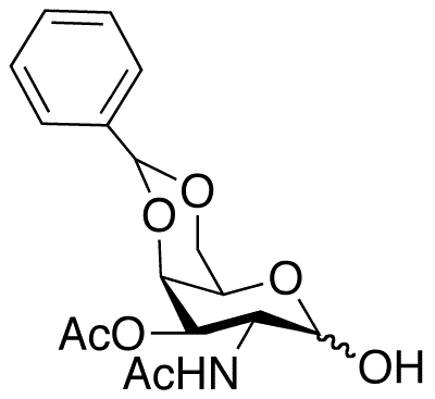  2-(Acetylamino)-2-deoxy-3-O-acetyl-4,6-O-benzylidene-D-galactopyranose - Chemical structure and product image