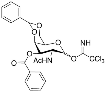 2-(Acetylamino)-2-deoxy-3-O-benzoyl-4,6-O-benzylidene-D-galactopyranose Trichloroacetimidate - Chemical structure and product image