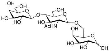  6-O-[2-Acetamido-2-deoxy-4-O-(β-D-galactopyranosyl)-β-D-glucopyranosyl]-D-galactopyranose - Chemical structure and product image