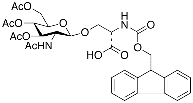 O-(2-Acetamido-2-deoxy-3,4,6-tri-O-acetyl-β-D-glucopyranosyl)-N-Fmoc-L-serine - Chemical structure and product image