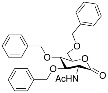  2-Acetamido-3,4,6-tri-O-benzyl-2-deoxy-D-glucono-1,5-lactone - Chemical structure and product image