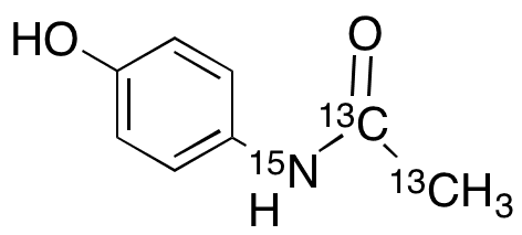 Acetaminophen-13C2, 15N1 - Chemical structure and product image