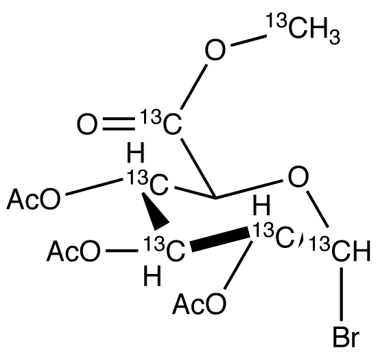 Acetobromo-α-D-glucuronic Acid-13C6 Methyl Ester - Chemical structure and product image