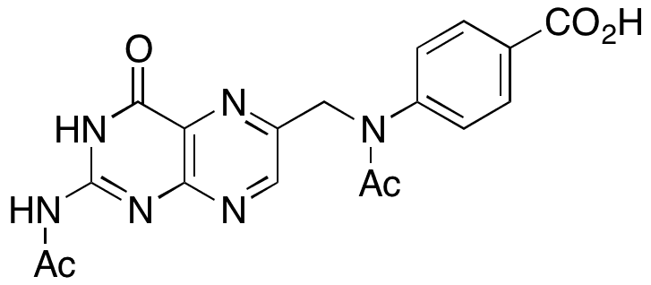  4-[Acetyl[[2-(acetylamino)-1,4-dihydro-4-oxo-6-pteridinyl]methyl]amino]benzoic Acid - Chemical structure and product image