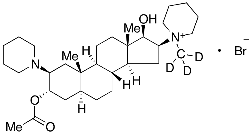  1-[(2β,3α,5α,16β,17β)-3-(Acetyloxy)-17-hydroxy-2-(1-piperidinyl)androstan-16-yl]-1-methylpiperidinium Bromide-d3 - Chemical structure and product image