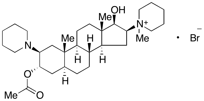 1-[(2β,3α,5α,16β,17β)-3-(Acetyloxy)-17-hydroxy-2-(1-piperidinyl)androstan-16-yl]-1-methylpiperidinium Bromide - Chemical structure and product image