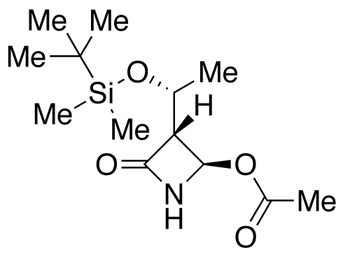 (3R,4R)-4-Acetoxy-3-[(R)-1-(tert-butyldimethylsilyloxy)ethyl]-2-azetidinone - Chemical structure and product image