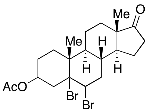3-Acetoxy-5,6-dibromoandrostan-17-one - Chemical structure and product image