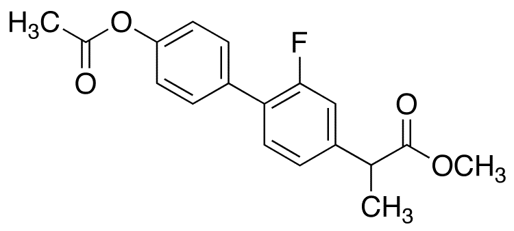 2-(4’-Acetoxy-2-fluoro-biphenyl-4-yl)-propionic Acid Methyl Ester - Chemical structure and product image
