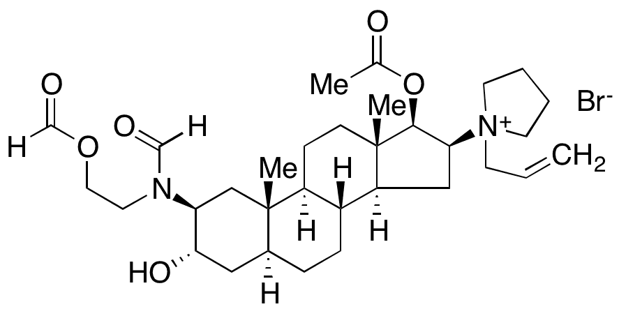 1-((2S,3S,5S,8R,9S,10S,13S,14S,16S,17R)-17-Acetoxy-2-(N-(2-(formyloxy)ethyl)formamido)-3-hydroxy-10,13-dimethylhexadecahydro-1H-cyclopenta[a]phenanthren-16-yl)-1-allylpyrrolidin-1-ium Bromide - Chemical structure and product image