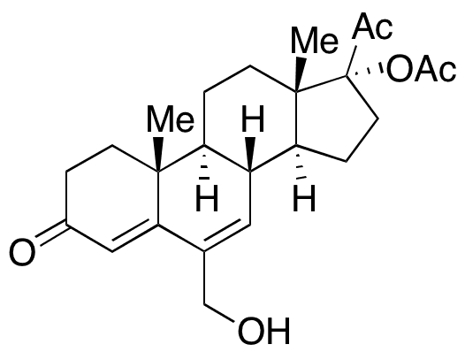 17-(Acetyloxy)-6-(hydroxymethyl)-pregna-4,6-diene-3,20-dione - Chemical structure and product image