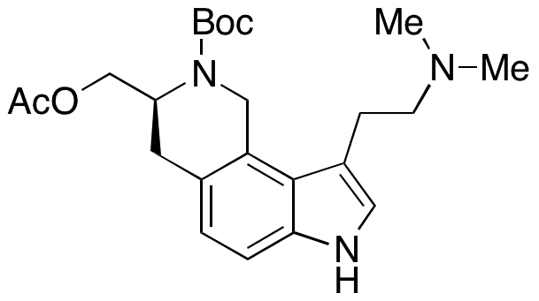 (S)-3-(Acetoxymethyl)-9-(2-(dimethylamino)ethyl)-3,4-dihydro-1H-pyrrolo[2,3-h]isoquinoline-2(7H)-carboxylic Acid tert-Butyl Ester - Chemical structure and product image
