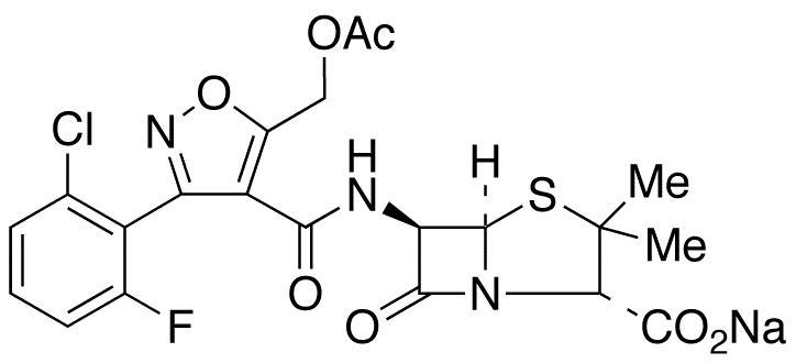 5-Acetyloxymethyl Flucloxacillin Sodium Salt - Chemical structure and product image