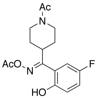 (E)-1-Acetyl-N-(acetyloxy)-alpha-(5-fluoro-2-hydroxyphenyl)-4-piperidinemethanimine - Chemical structure and product image