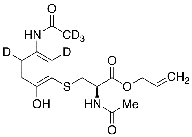 N-Acetyl-S-[3-acetamino-6-hydroxphenyl]cysteine-d5 Allyl Ester (Major) - Chemical structure and product image