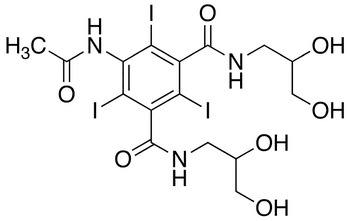 5-(Acetylamino)-N N-bis(2 3-dihydroxypropyl)-2 4 6-triiodo-1 3-benzenedicarboxamide - Chemical structure and product image