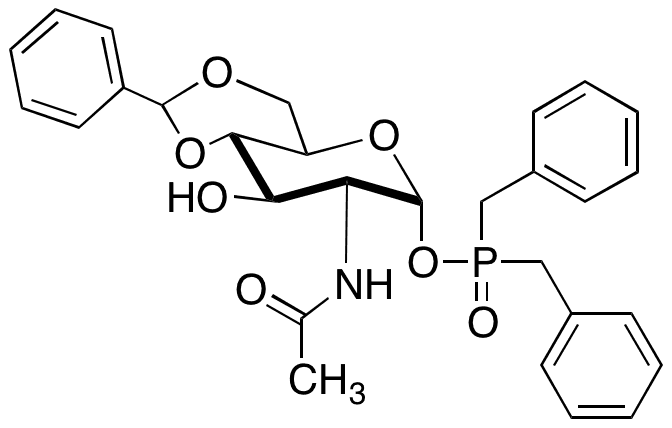 2-â€‹(Acetylamino)â€‹-â€‹2-â€‹deoxy-â€‹4 â€‹6-â€‹O-â€‹(phenylmethylene)â€‹-alpha-â€‹D-â€‹glucopyranose 1-â€‹[Bis(phenylmethyl) Phosphate] - Chemical structure and product image