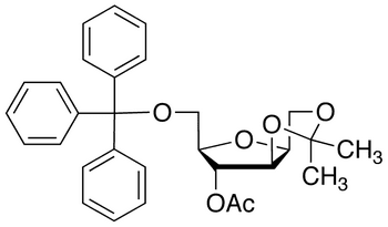 4-O-Acetyl-2 5-anhydro-1 3-O-isopropylidene-6-trityl-D-glucitol - Chemical structure and product image