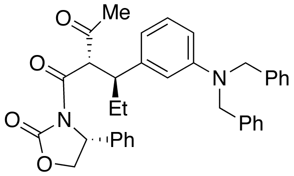  (4R)-3-[(2S 3S)-2-Acetyl-3-[3-[bis(phenylmethyl)amino]phenyl]-1-oxopentyl]-4-phenyl-2-oxazolidinone - Chemical structure and product image