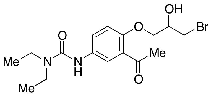 N-[3-Acetyl-4-(3-bromo-2-hydroxypropoxy)phenyl]-N,N-diethyl-urea - Chemical structure and product image