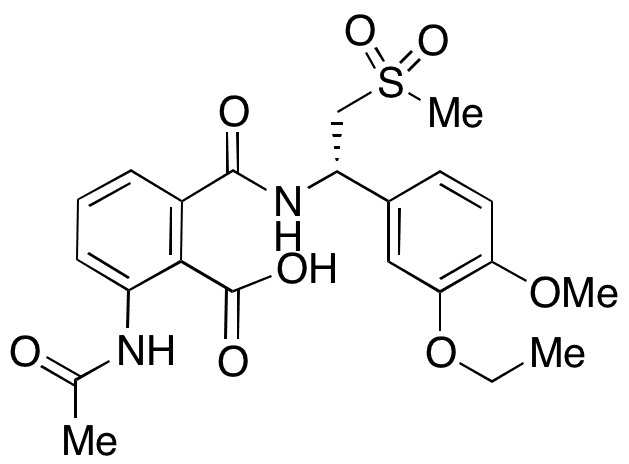 2-(Acetylamino)-6-[[[(1S)-1-(3-ethoxy-4-methoxyphenyl)-2-(methylsulfonyl)ethyl]amino]carbonyl]-benzoic Acid - Chemical structure and product image