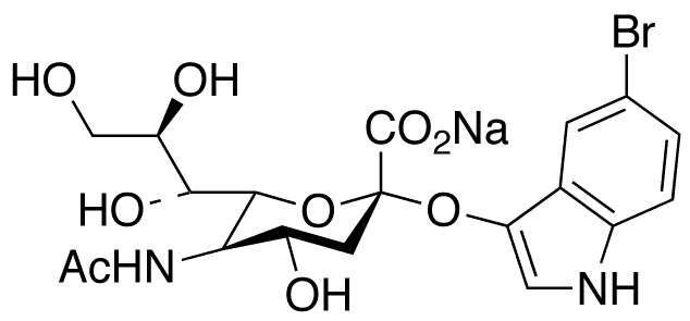 N-Acetyl-2-O-(5-bromo-1H-indol-3-yl)-alpha-neuraminic Acid Sodium Salt - Chemical structure and product image