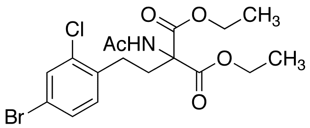 2-(Acetylamino)-2-[2-(4-bromo-2-chlorophenyl)ethyl]propanedioic Acid 1,3-Diethyl Ester - Chemical structure and product image