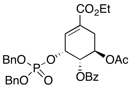 (1S,2R,6R)-6-Acetoxy-2-((bis(benzyloxy)phosphoryl)oxy)-4-(ethoxycarbonyl)cyclohex-3-en-1-yl Benzoate - Chemical structure and product image