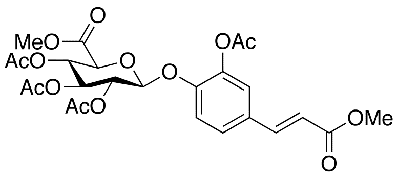 3-O-Acetyl Caffeic Acid Methyl Ester 4-O-(Tri-O-acetyl-beta-D-glucuronic Acid Methyl Ester) - Chemical structure and product image