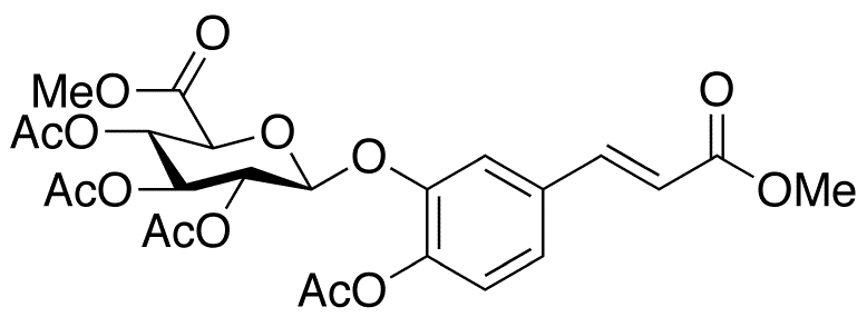 4-O-Acetyl Caffeic Acid Methyl Ester 3-O-(Tri-O-acetyl-beta-D-glucuronic Acid Methyl Ester) - Chemical structure and product image