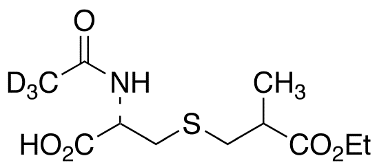 N-(Acetyl-d3)-S-(2-carboxypropyl)-L-cysteine Ethyl Ester (Mixture of Diastereomers) - Chemical structure and product image