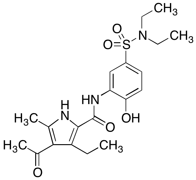 4-Acetyl-N-[5-[(diethylamino)sulfonyl]-2-hydroxyphenyl]-3-ethyl-5-methyl-1H-pyrrole-2-carboxamide - Chemical structure and product image
