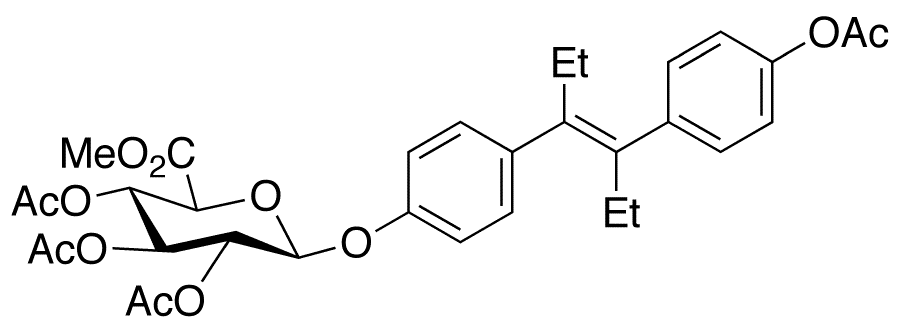 Acetyldiethylstilbestrol 2,3,4-Tri-O-acetyl-beta-D-glucuronide Methyl Ester - Chemical structure and product image