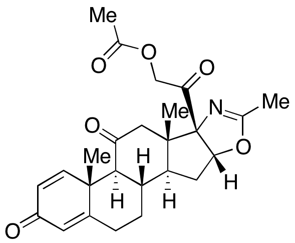 (16beta)-21-(Acetyloxy)-2-methyl-5H-Pregna-1,4-dieno[17,16-d]oxazole-3,11,20-trione - Chemical structure and product image