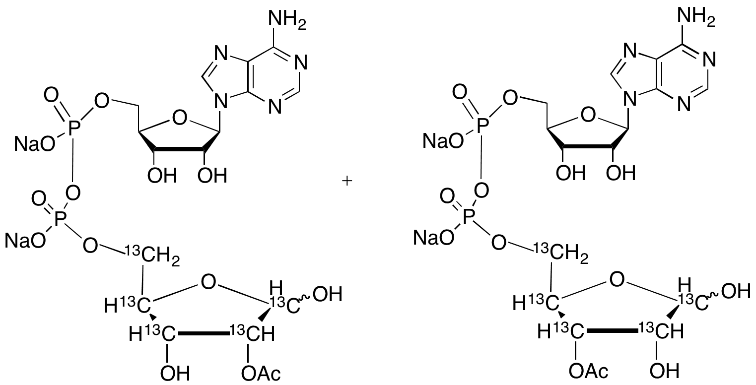2/3-O-Acetyl ADP Ribose-13C5 (A mixture of 2/3-O-Acetyl ADP Ribose-13C5) - Chemical structure and product image
