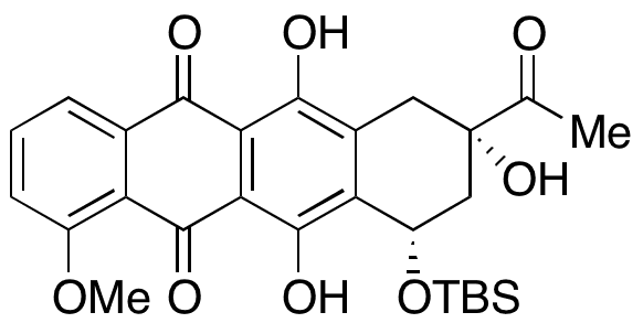 (8S-cis)-8-Acetyl-10-[[(1,1-dimethylethyl)dimethylsilyl]oxy]-7,8,9,10-tetrahydro-6,8,11-trihydroxy-1-methoxy-5,12-naphthacenedione - Chemical structure and product image