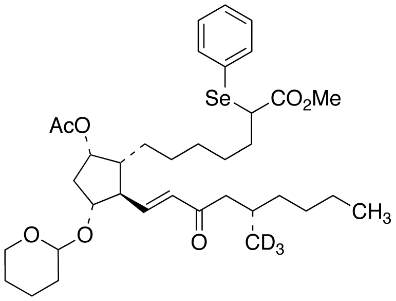 (11Alpha,13E,17S)-9-O-Acetyl-17,20-dimethyl-15-oxo-2-(phenylseleno)-11-O-tetrahydropyranyl-prosta-13-en-1-oic Acid-d3 Methyl Ester (Mixture of Diastereomers) - Chemical structure and product image
