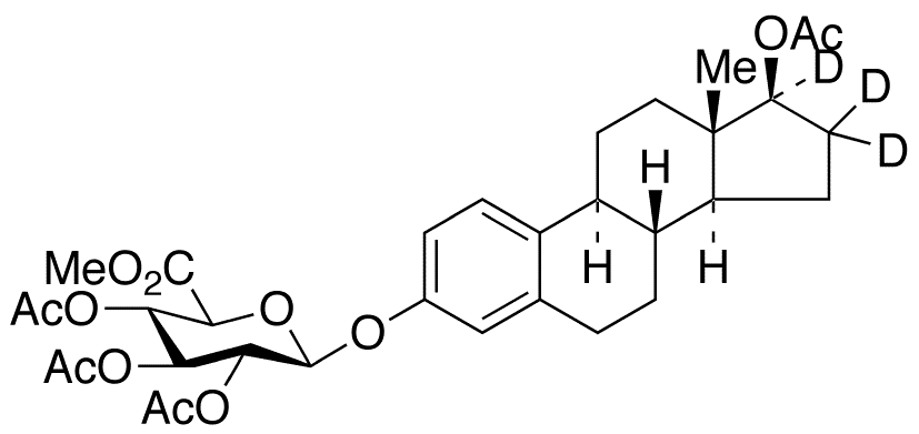 17 beta-Acetyl-estradiol-d3 3-(Tri-O-acetyl- beta-D-glucuronic Acid Methyl Ester) - Chemical structure and product image