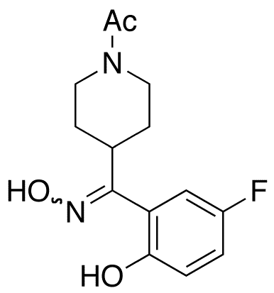 (E)-1-Acetyl-alpha-(5-fluoro-2-hydroxyphenyl)-N-hydroxy-4-piperidinemethanimine - Chemical structure and product image