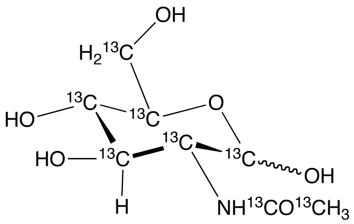 N-[1,2-13C2]Acetyl-D-[UL-13C6]glucosamine - Chemical structure and product image