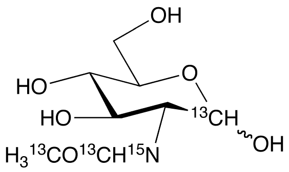 N-[1,2-13C2]Acetyl-D-[1-13C,15N]glucosamine - Chemical structure and product image
