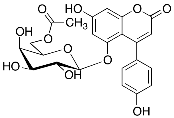 5-[(6-O-Acetyl-beta-D-galactopyranosyl)oxy]-7-hydroxy-4-(4-hydroxyphenyl)-2H-1-benzopyran-2-one - Chemical structure and product image