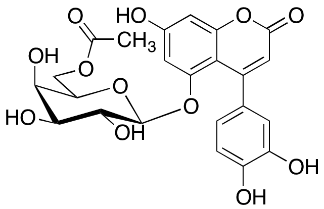 5-[(6-O-Acetyl-beta-D-galactopyranosyl)oxy]-4-(3,4-dihydroxyphenyl)-7-hydroxy-2H-1-benzopyran-2-one - Chemical structure and product image