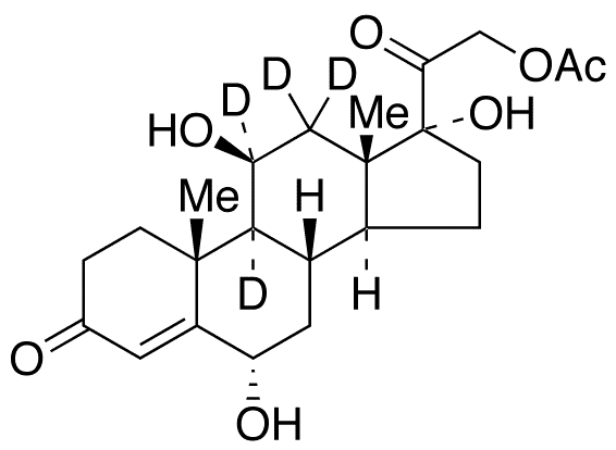 21-O-Acetyl 6 Alpha-Hydroxy Cortisol-d4 - Chemical structure and product image